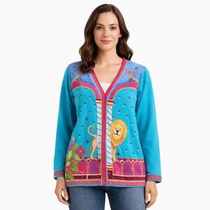 New Storybook Knits Cardigan Knit Sweater Royal Jungle